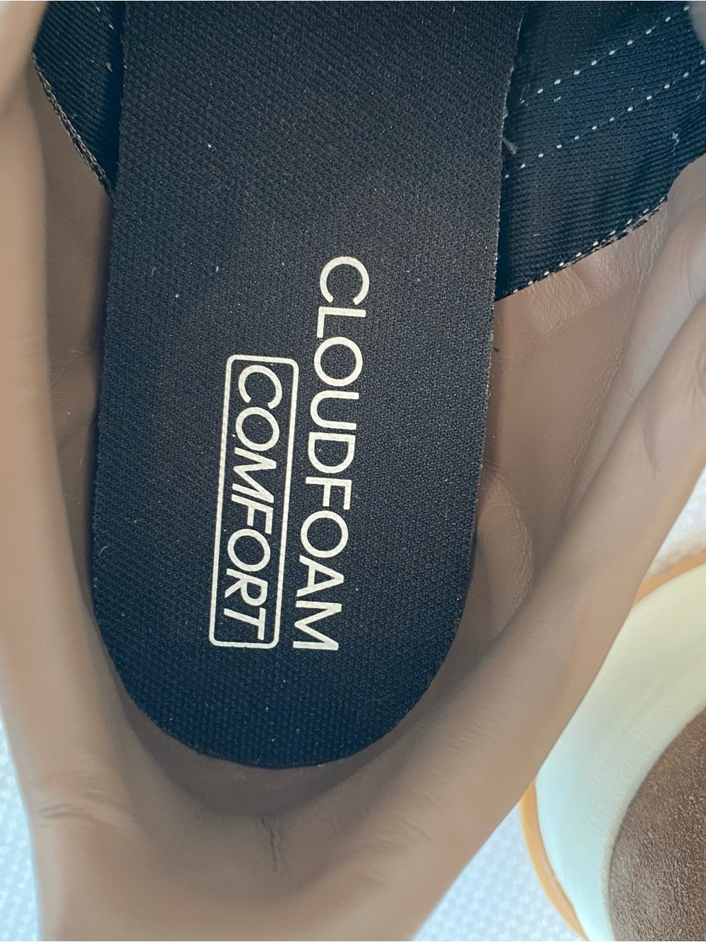 adidas Men’s Brown & White Cloudfoam Casual Sneakers - Picture 9 of 12